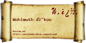 Wohlmuth Ákos névjegykártya