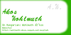 akos wohlmuth business card